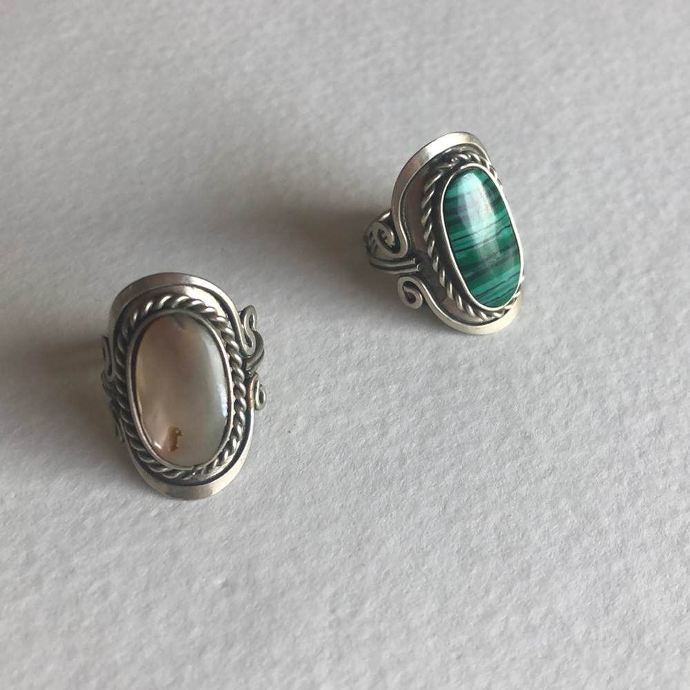 Adjustable Silver Crystal Rings - Picture 3 of 4